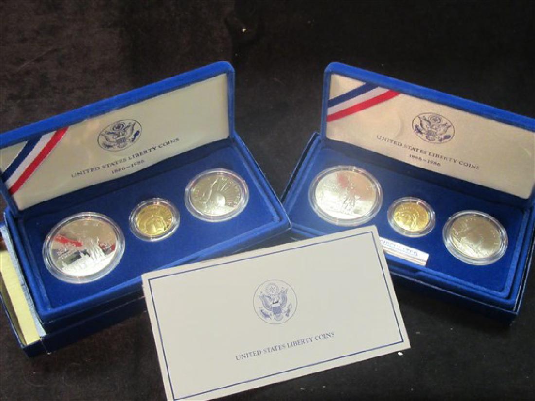 (2) 1986 U.S. Liberty 3- Coin Sets; each with $5 Gold (1 of 2)