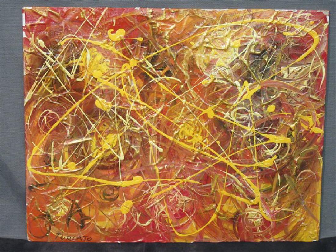 Giulio Turcato (Italian, 1912-1995): Giulio Turcato (Italian, 1912-1995)Untitled: AbstractOil and acrylic on panel.Signed lower left. Dimensions: 12 1/2" X 15 3/4"