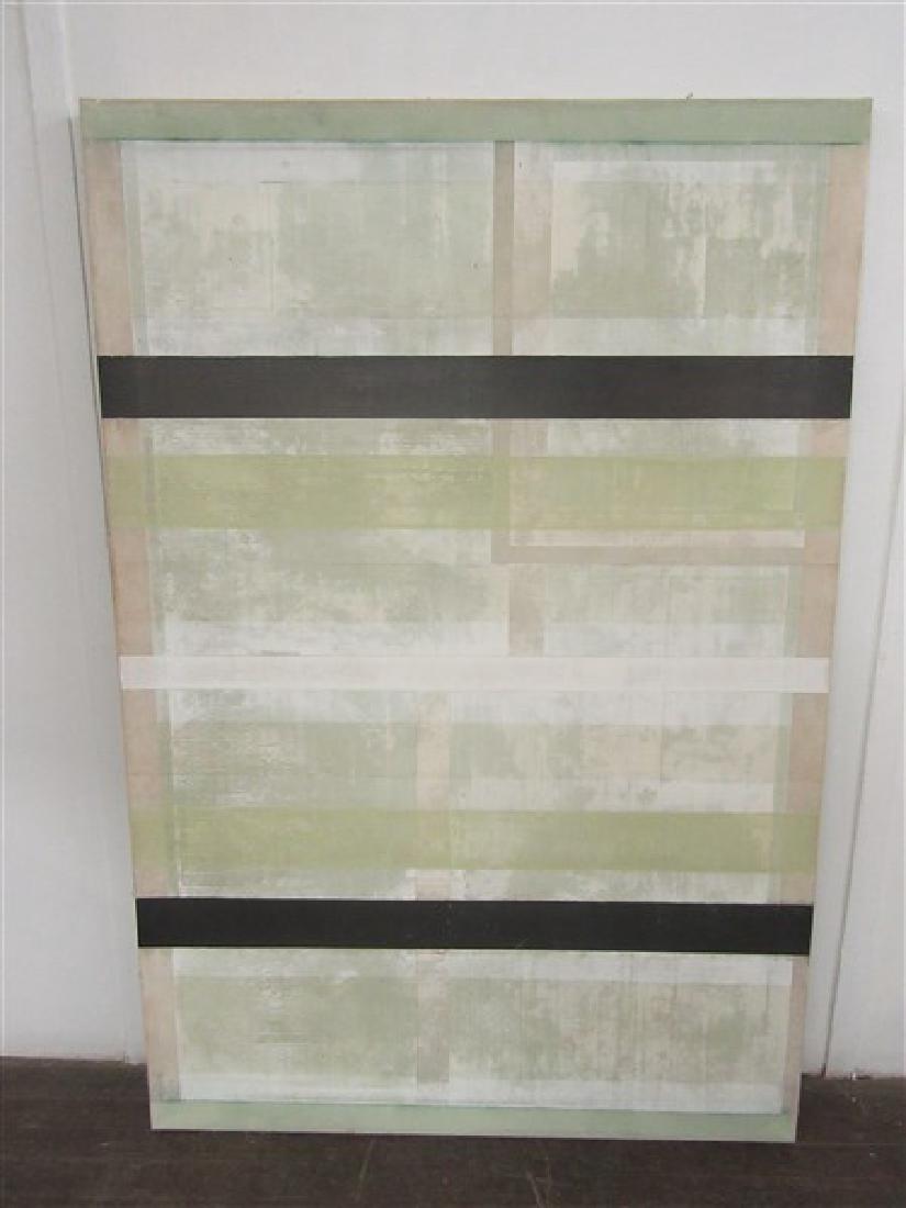 Greg Hilton (American, 20th Century): A contemporary art mixed media mural on canvas. Artist: Greg Hilton (American, 20th century) Created: 1998 Dimensions: 40" X 60"