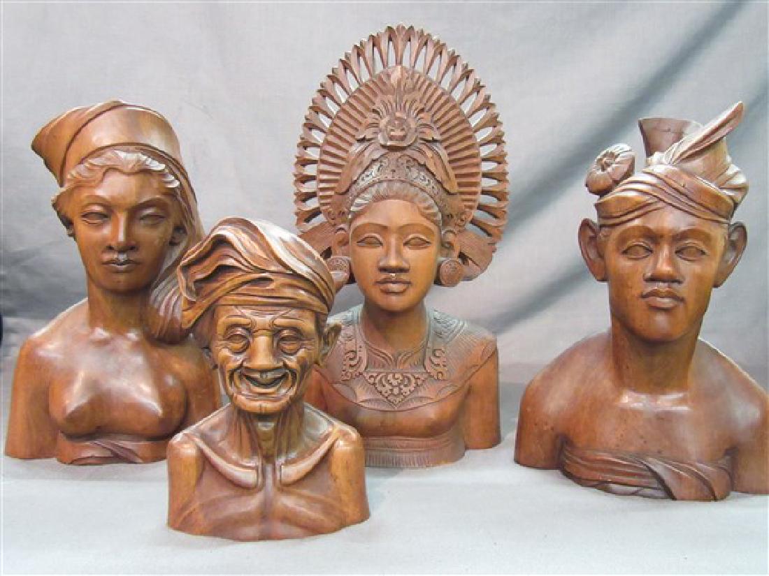 Four (4) Balinese Wood Carvings (1 of 6)