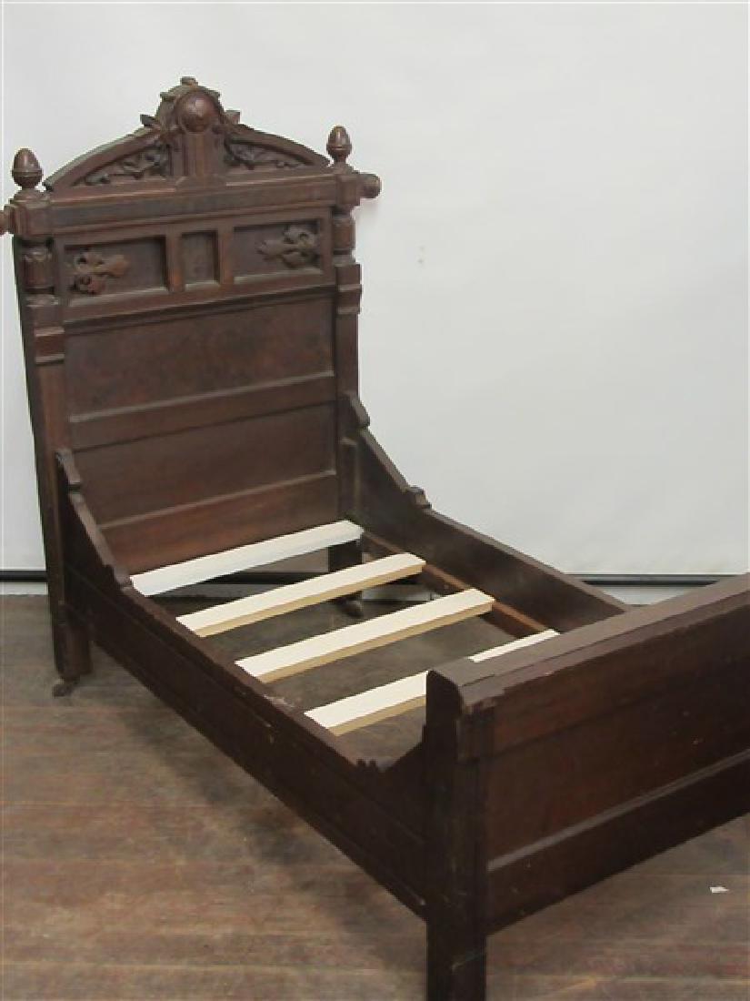 19th Century Victorian Eastlake Walnut Toddler's Bed (1 of 7)