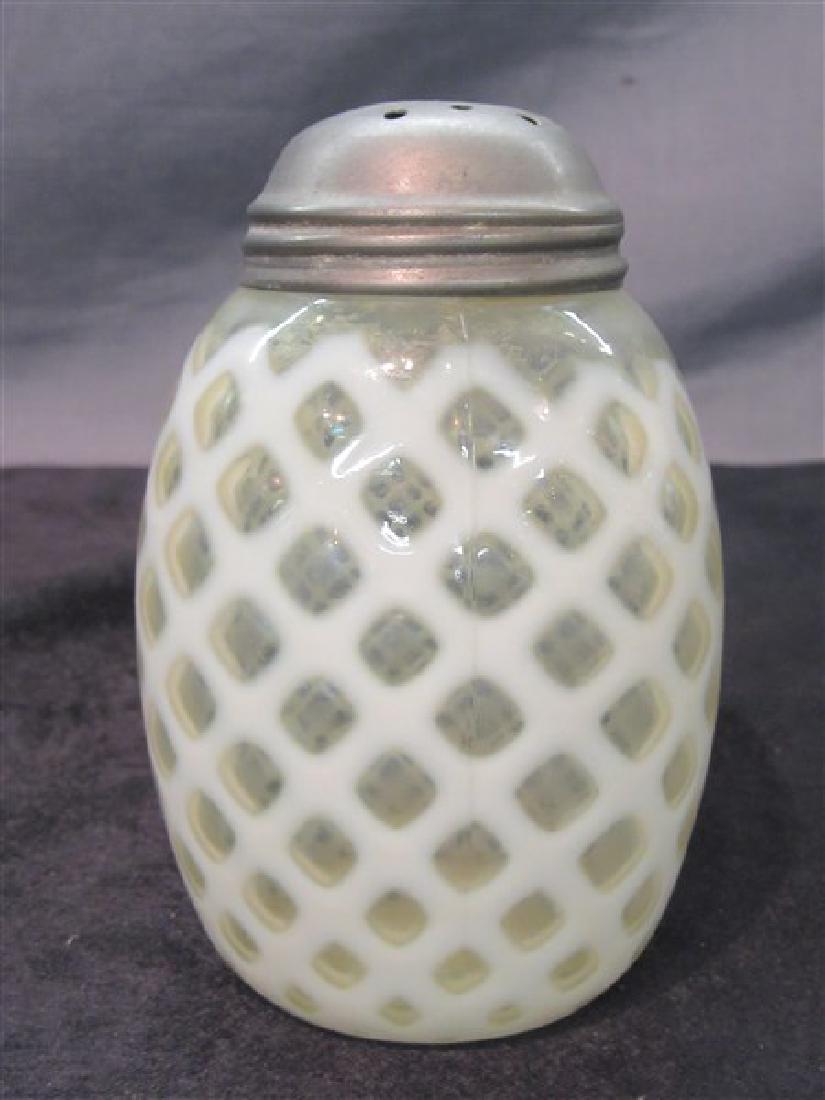 Vintage Opalescent "Honeycomb" Sugar Shaker (1 of 5)