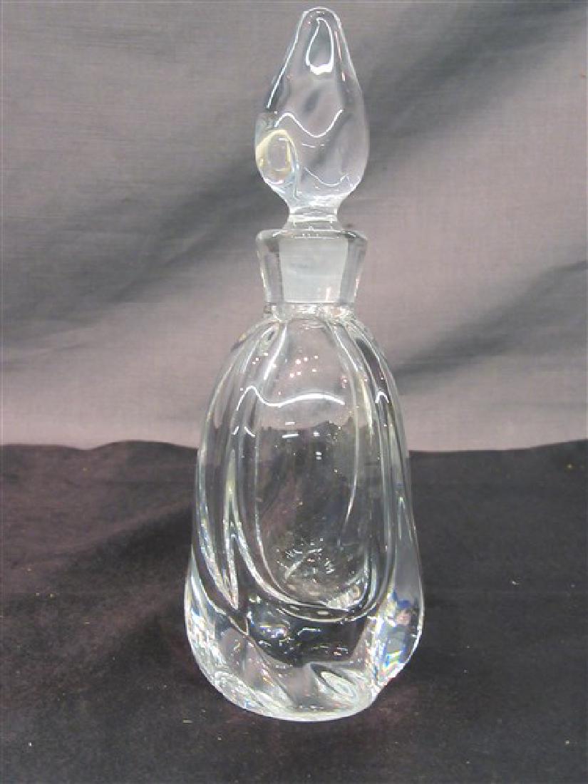 Daum, France Crystal Bottle: A Daum, France crystal scent bottle. Dimensions: 8" X 3"