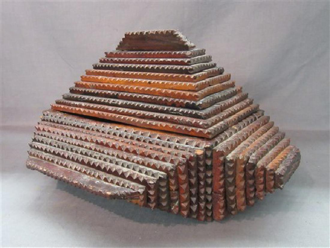 Large Folk Art Tramp Art Box (1 of 4)