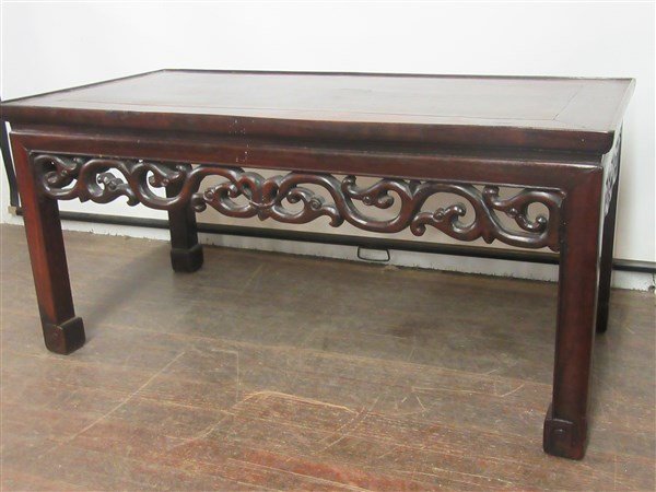 Chinese Carved Rosewood Low Table (1 of 4)