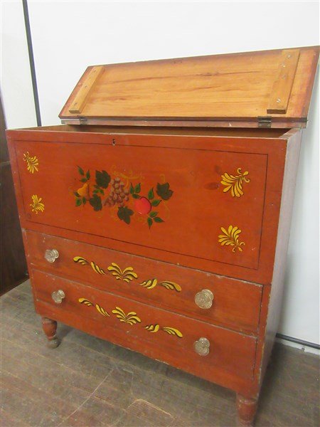 Red Painted American Pine Blanket Chest (1 of 4)