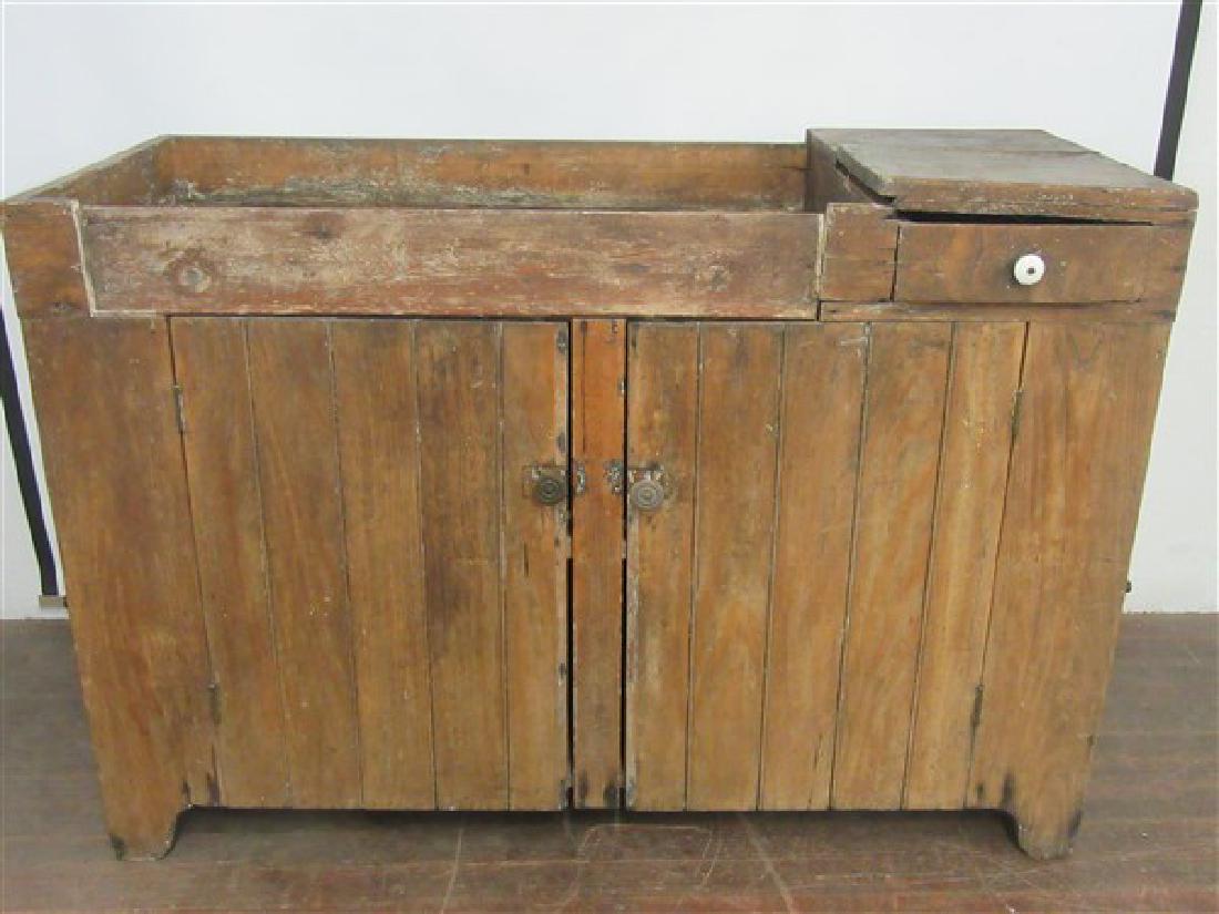 19th C. Primitive Dry Sink: A 19th century primitive dry sink. Dimensions: 33" X 48" X 20"_x000D_