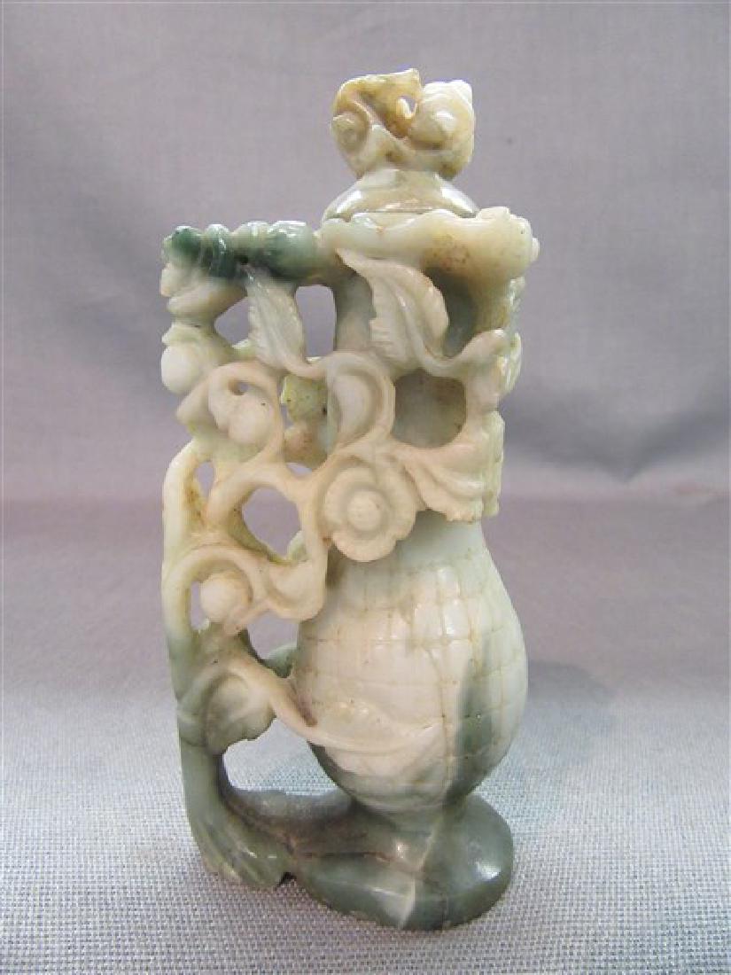 Chinese Carved Green Jade Lidded Jar (1 of 5)