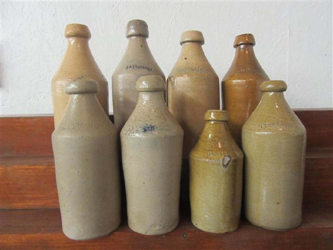 8 Stoneware Bottles (1 of 3)