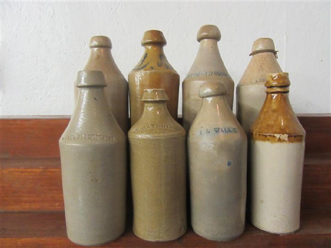 8 Stoneware Bottles (1 of 3)