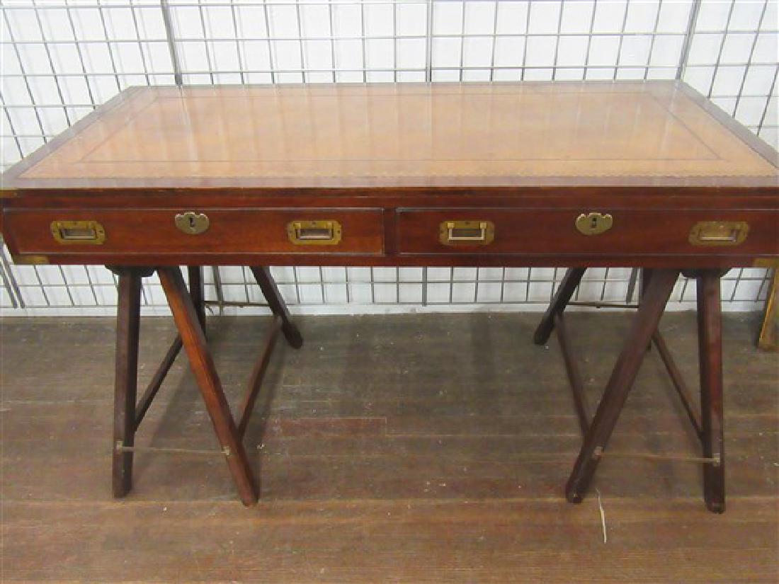Mahogany Leather Top Campaign Desk (1 of 8)
