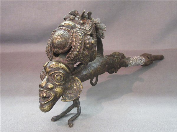 African Benin Bronze Pipe (1 of 4)
