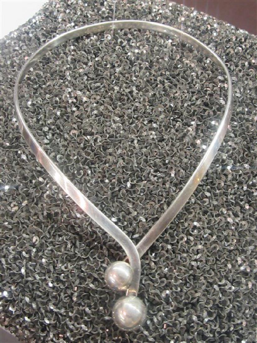 Mexican Taxco Sterling Silver Choker Necklace (1 of 3)