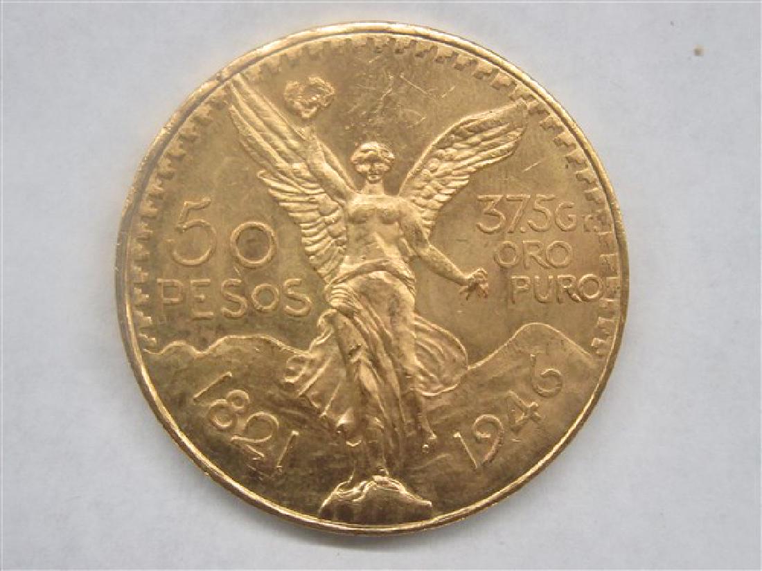 1946 50 Pesos Gold Mexico Coin (1 of 2)