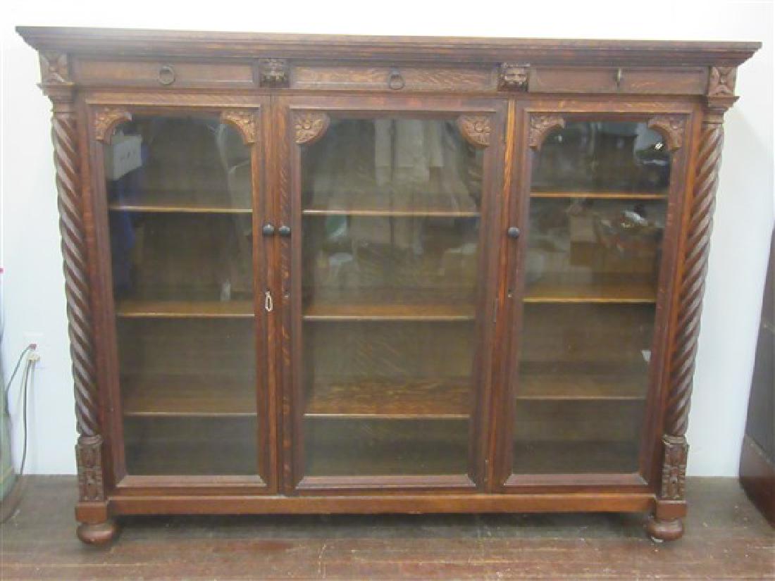 Berkey & Gay Carved Oak Bookcase (1 of 6)