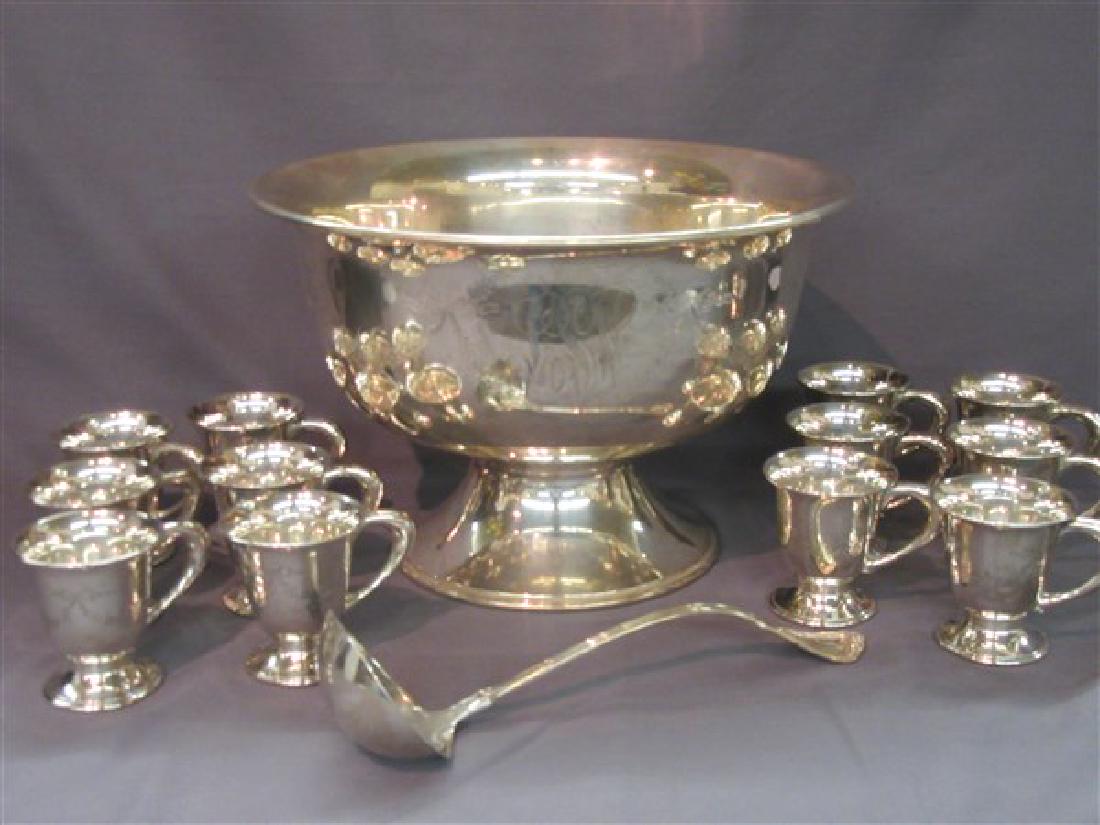 Sterling Silver Punch Bowl Service For 12 (1 of 7)
