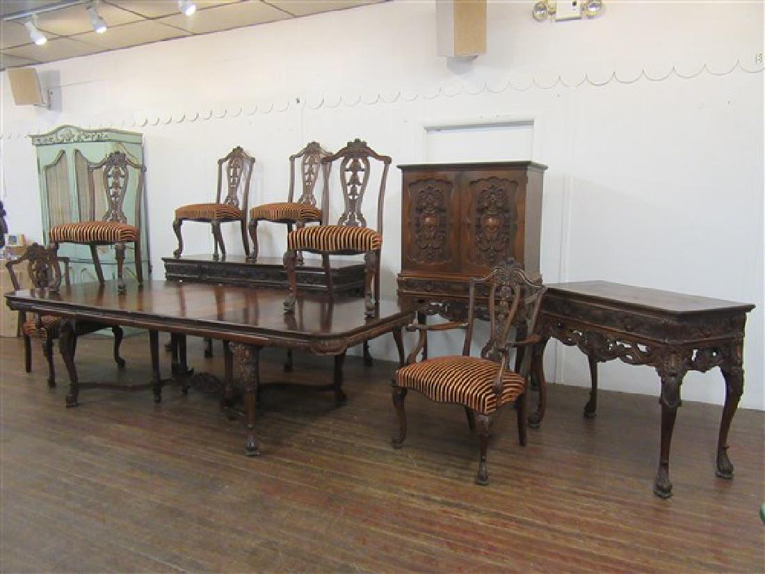 1920's Exceptional Carved Walnut Dining Room Suite (1 of 12)