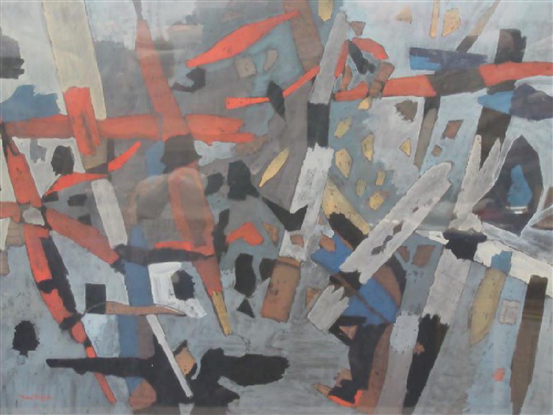 John Taylor (1897-1983) Abstract Painting: John Taylor (1897-1983) Titled: The Sanctuary No. 2Goache on PaperDimensions: 24" X 19"