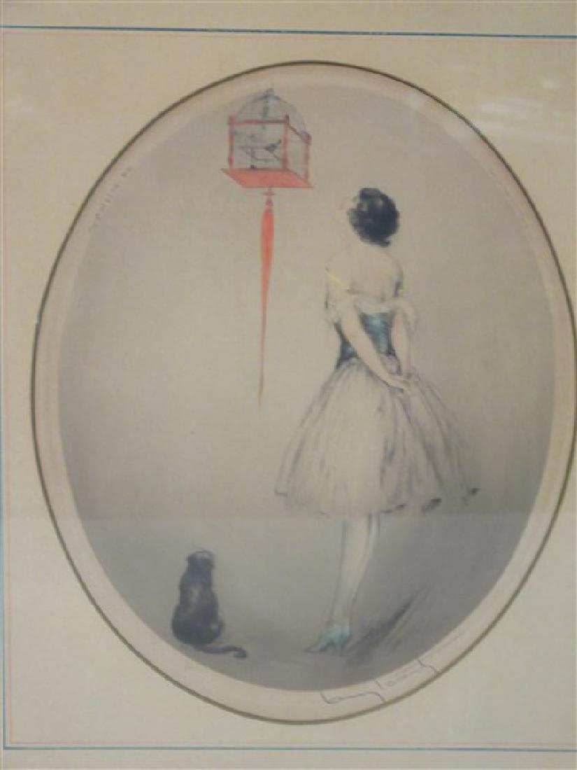 Louis Icart Signed Etching "Red Cage" (1 of 6)