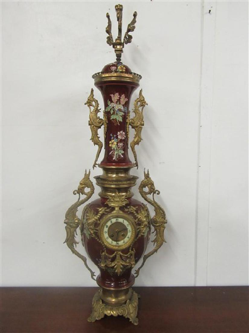 Belgium Porcelain Enameled Urn Clock (1 of 10)