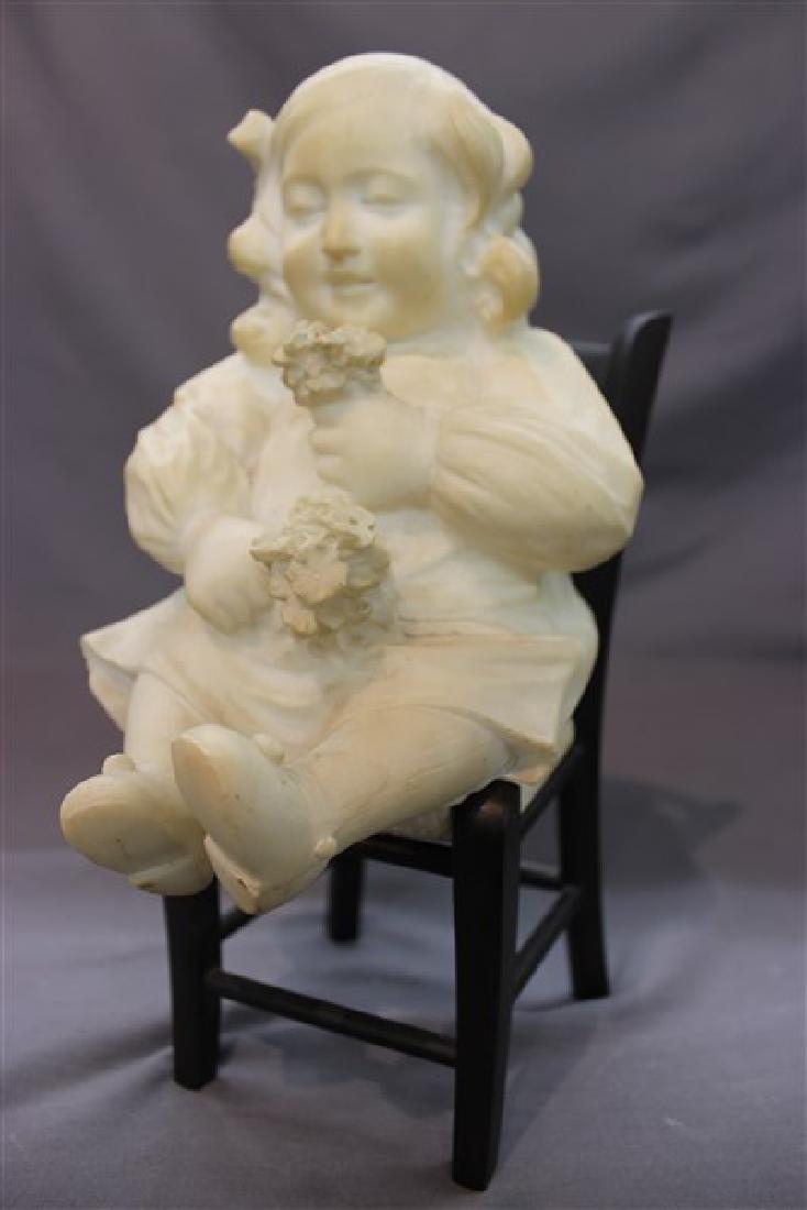 A "Plump Girl" Alabaster Carved Statue (1 of 4)