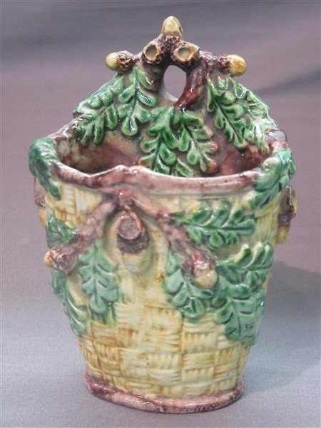 Majolica Acorn Wall Pocket Match Safe (1 of 3)