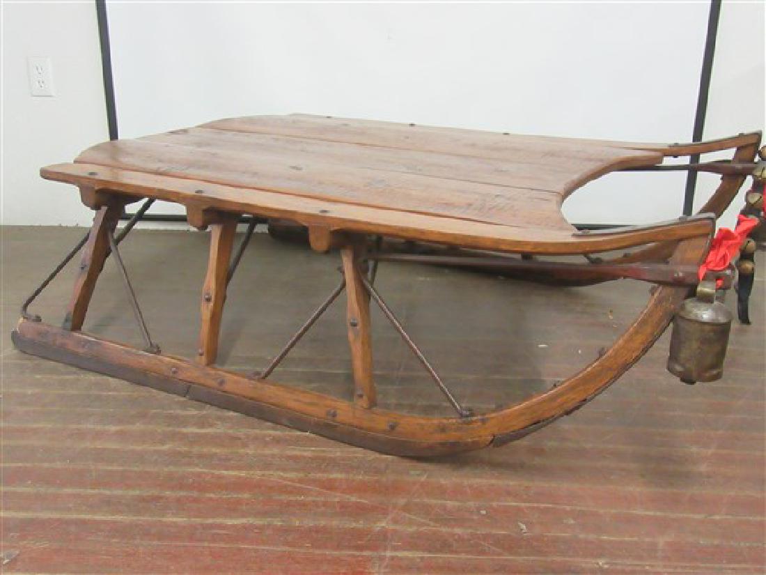 Large Antique Wooden Horse Drawn Cargo Sled