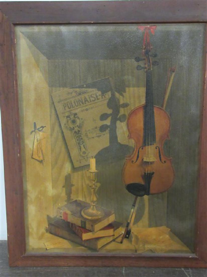 Ernest Albert Land (American, b.1918) Still Life: Ernest Albert Land (American, b.1918)Untitled: Still Life with ViolinOil on canvas.Signed lower left. Dimensions: 42 1/4" X 37 3/4" Provenance: Estate of John Bocchieri, Brooklyn, New York. Inv. 144