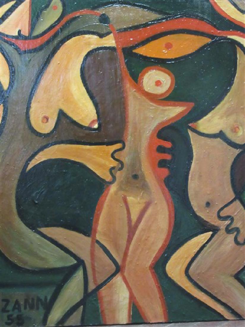 Large 1950's Abstract Nudes Oil Composition Painting (1 of 5)