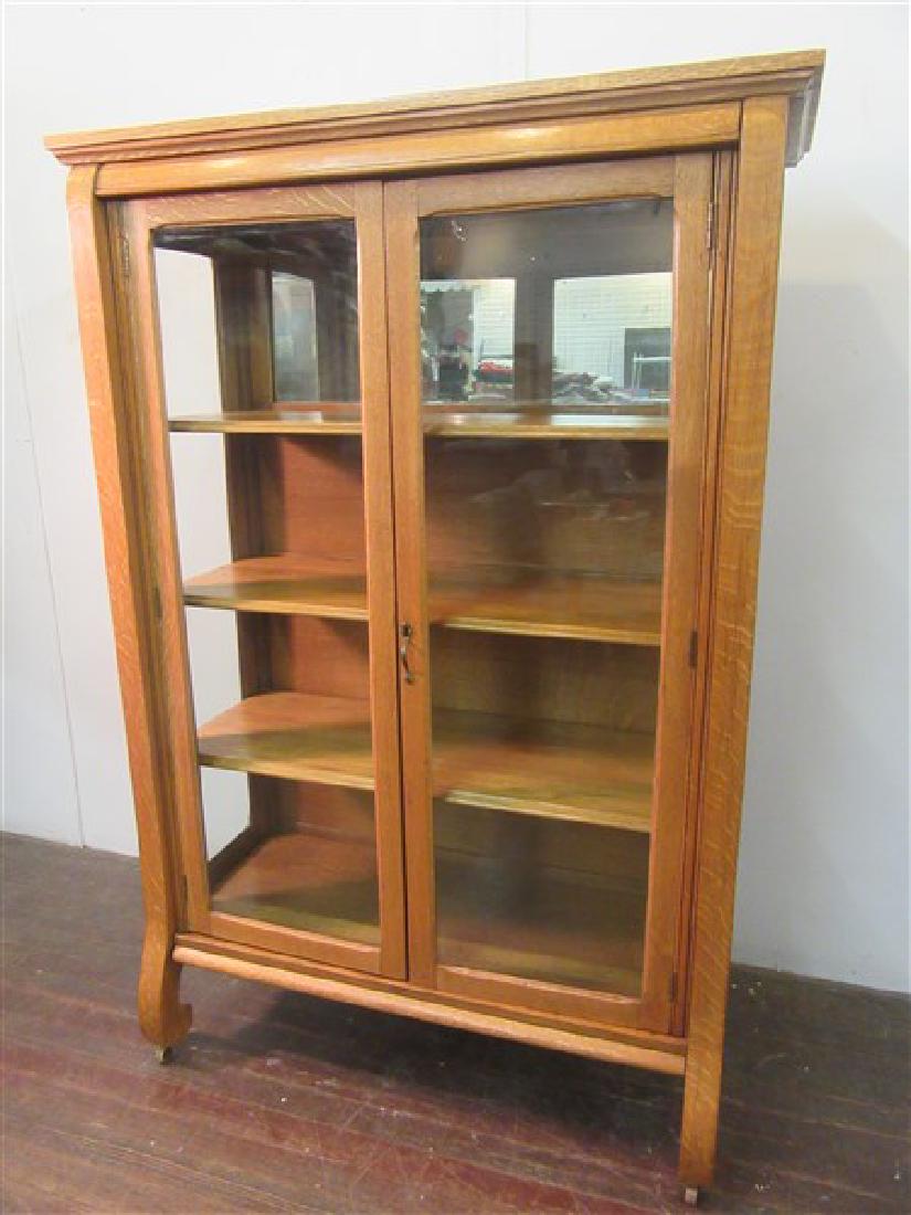Antique oak curio cabinet deals