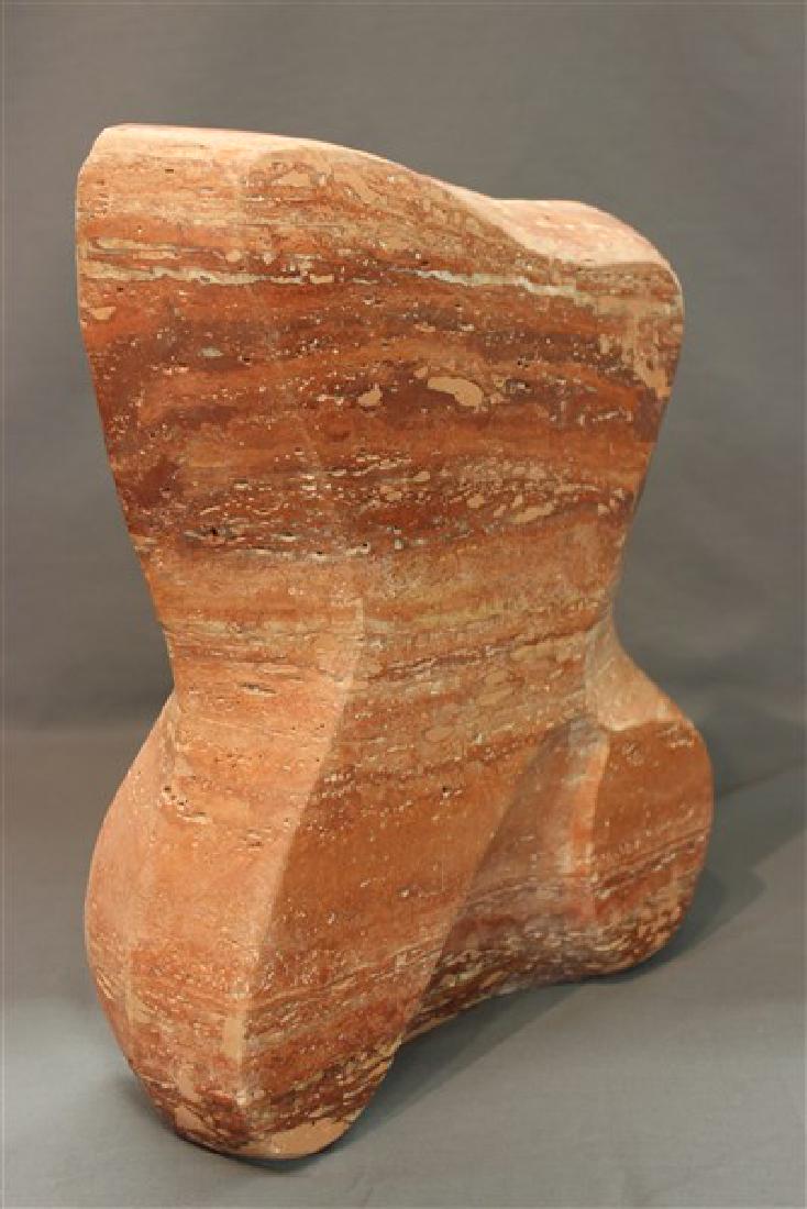 Lilly M. Tussey Travertine Sculpture: Lily M. Tussey (American) UntitledMedium: TravertineDimensions: 14 1/2" X 4 1/2 " X 13"Provenance: Estate of Wassil Tussusov, New York, New York Husband of Lilly.
