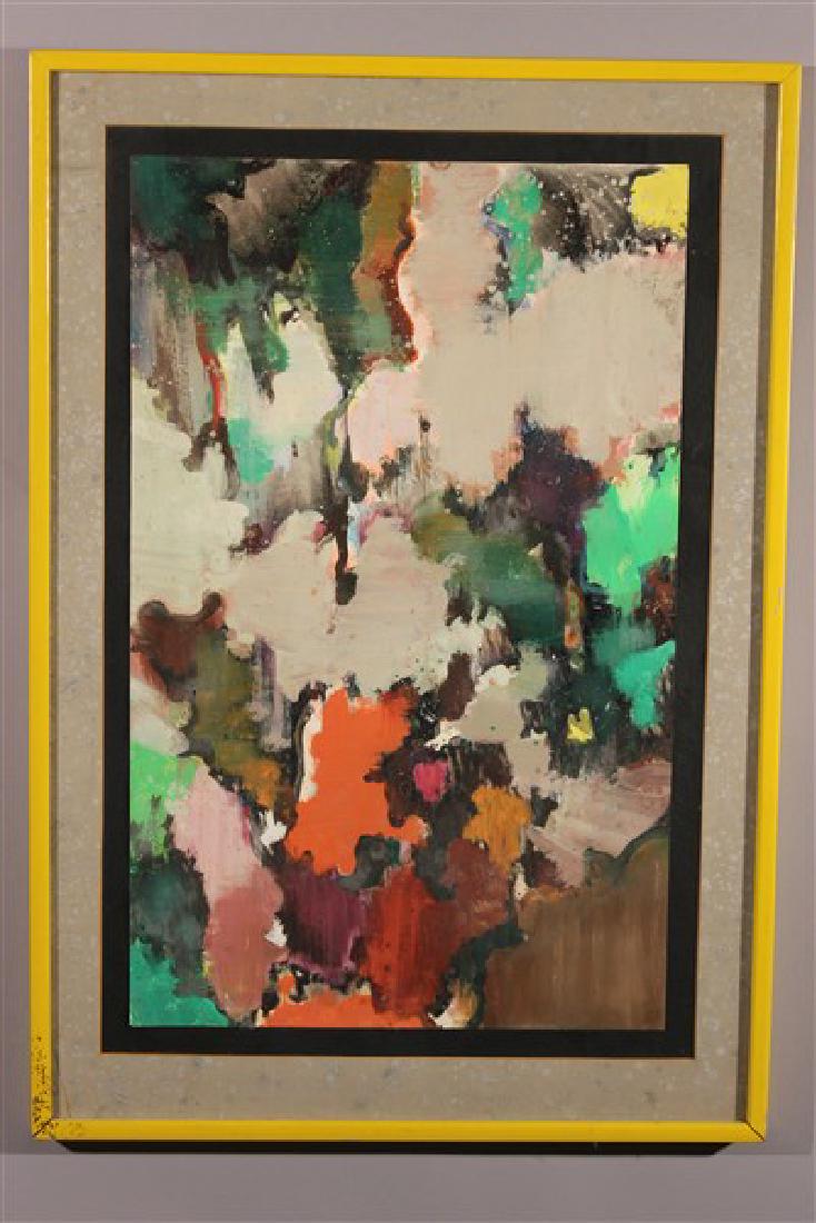 William H. Littlefield, Abstract "When Bright And: Artist: William H. Littlefield ( Provincetown, American, 1902-1969) Titled: When Bright & Dark Delight Oil on paper Dimensions: 14 3/8" X 23 1/8" and 29" X 20" framed. Signed reverse Created: 6/1/60 P