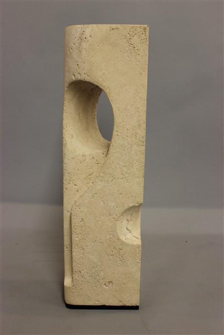 Lilly M. Tussey, Travertine Sculpture: Lily M. Tussey (American) Untitled: Medium: TravertineDimensions 29 1/2" X 8 1/4" X 5 3/4"Provenance: Estate of Wassil Tussusov, New York, New York Husband of Lilly.
