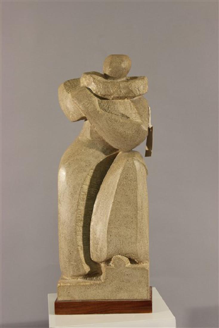 Lilly M. Tussey (Bulgarian/American d.2005) Harlequin: Lily M. Tussey (Bulgarian/American) Titled: Harlequin Material: Limestone Dimensions 25"h X 9 1/2"L X 5 1/2"w Provenance: Estate of Wassil Tussusov, New York, New York Husband of Lilly.