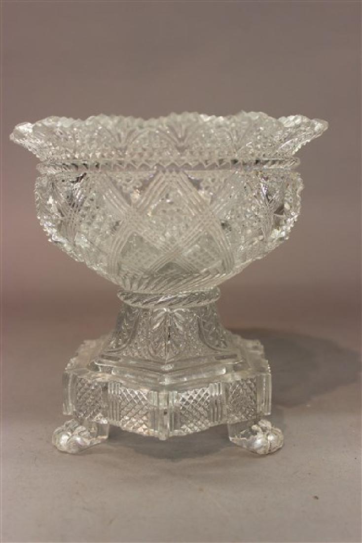 19th c. Glass Compote, Baccarat: 19th century glass compote, probably Baccarat. Unsigned. Dimensions: 6" X 6"