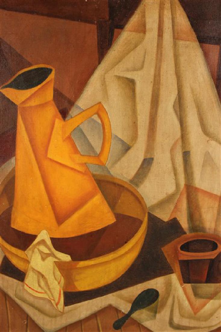 c.1930's Cubist Style Still Life Oil On Canvas: Cubist style still life painting. Oil on canvas Probably 1930's or 40's Unsigned and not dated Dimensions: 28" X 21 1/2" and 30" X 24" framed Provenance: Estate of John Bocchieri, Brooklyn, New York