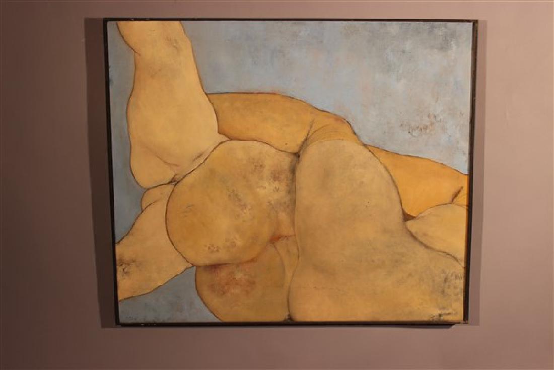 Ménage à Trois Mid 20th c. Oil On Canvas,: Artist: Stark (20th c.)Ménage à TroisOil on canvasSigned Stark lower right. c.1950-1960Dimensions: 33" X 38 1/2" Provenance: Estate of John Bocchieri, Brooklyn, New York