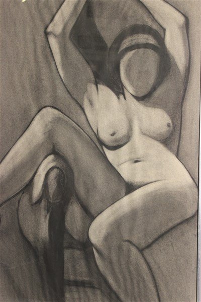 Charcoal Nude Figures Painting: Untitled: Nude FiguresCharcoal on paperDimensions: 40 1/2" X 27" Signed: "Martin" Provenance: Estate of John Bocchieri, Brooklyn, NYInv.279