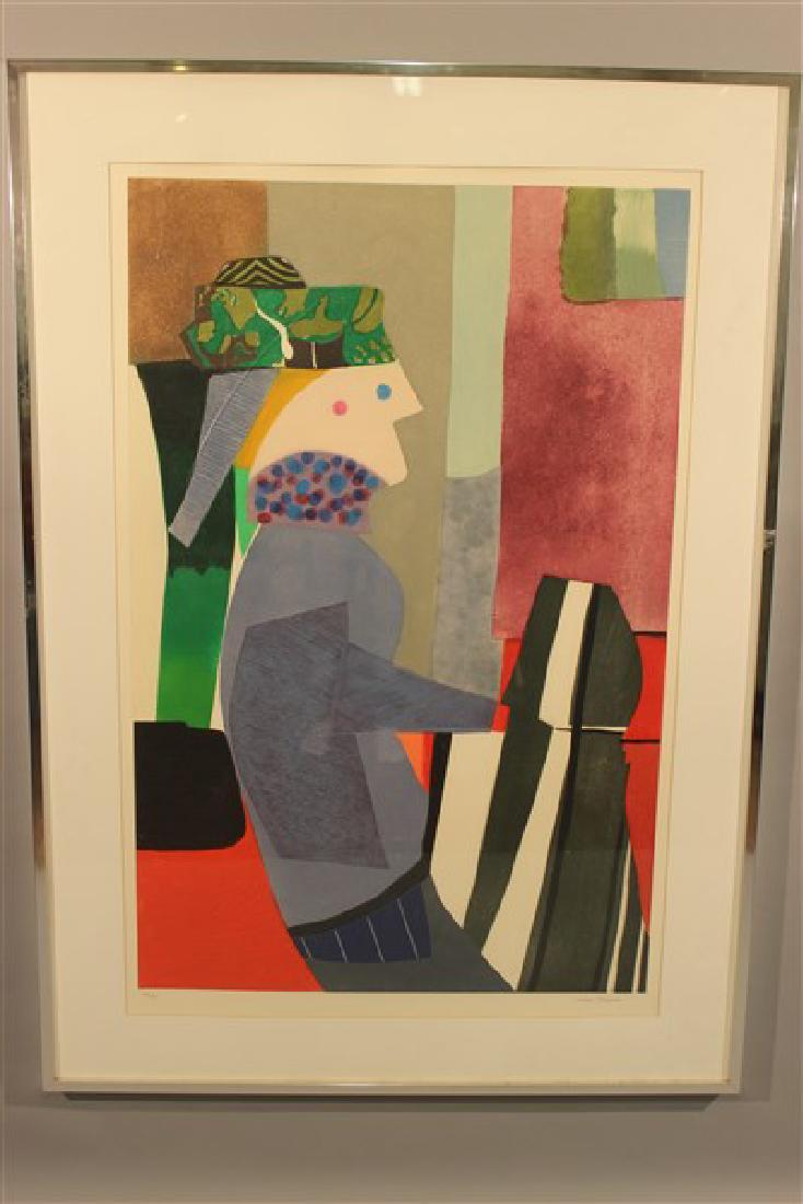 Max Papart ( French, 1911-1994): A large framed lithograph print. Artist: Max Papart (French, 1911-1994) Signed in pencil by artist lower right and numbered edition of 50 and this being #29. Dimensions: 47" X 30 1/2" and 57" X 40 1/2