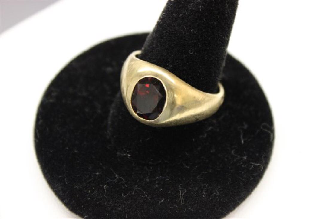 14k Yellow Gold Mens Garnet Ring (1 of 1)