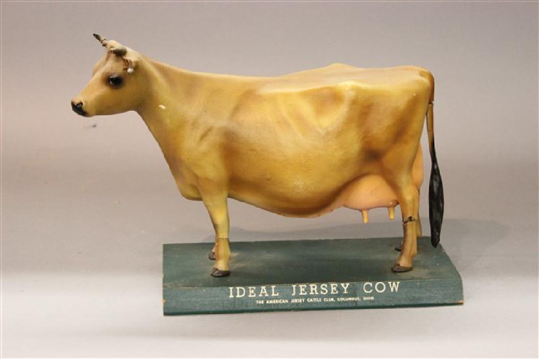 Vintage Ideal Jersey Cow Advertising Store Display: A vintage Ideal Jersey cow figural advertising store or trade display. Dimensions: 8" X 12" X 5"