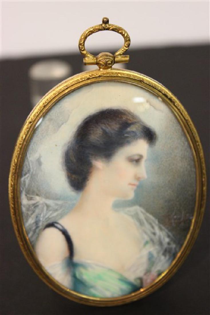 Robert Lee Keeling Miniature Oil Portrait: Robert Lee Keeling (American, b.1864)Portrait of a ladySigned right side.Dimensions: 3 1/4" X 2 3/4"