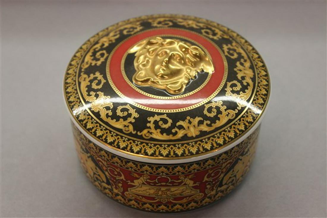 Rosenthal Versace Porcelain Box: A fine Rosenthal box for Versace. Dimensions: 3" X 4 1/4"