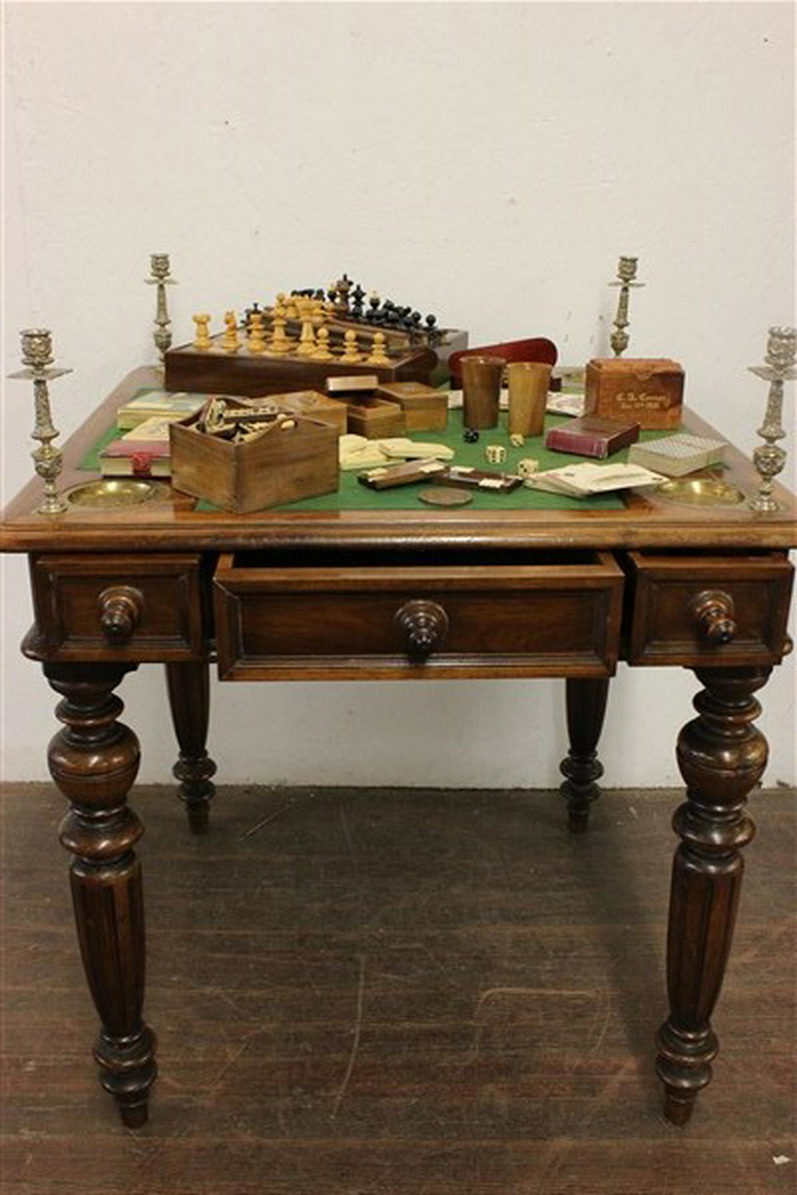 Victorian Games Gaming Table W Secret Drawer Lock Aug 26 2019