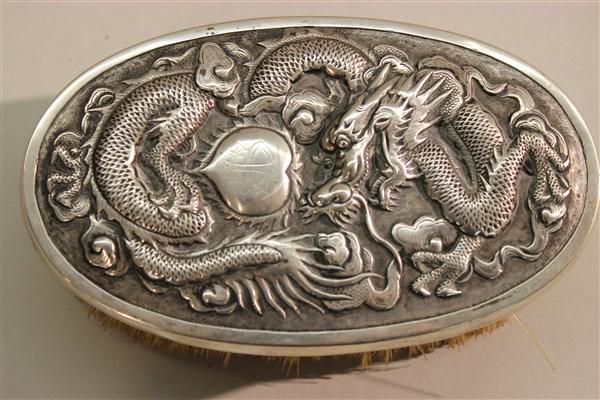 Chinese Sterling Silver Dragon Brush (1 of 5)