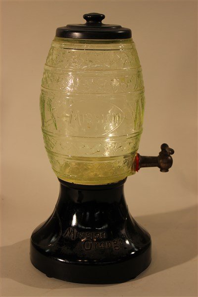 Mission Orange Drink Vaseline Glass Dispenser (1 of 4)