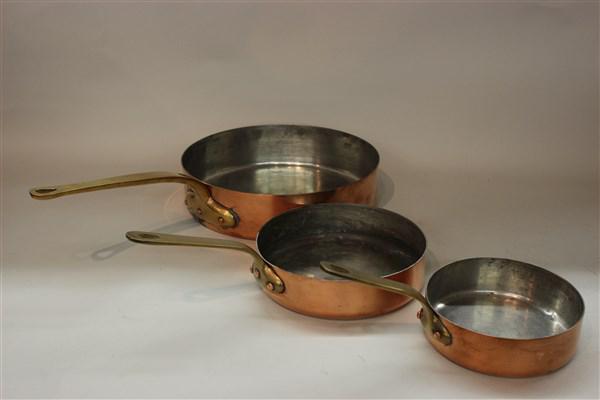 Three (3) Piece French Copper Cookware Pans (1 of 3)