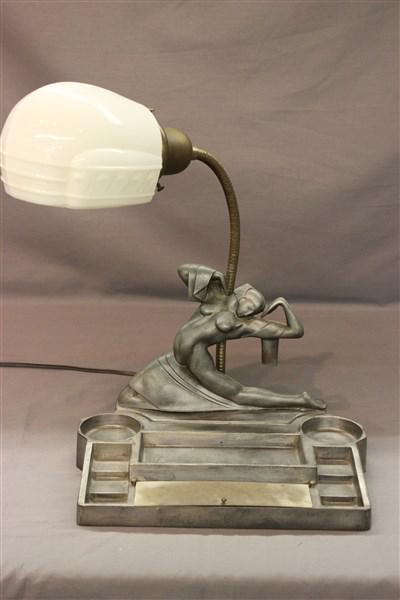 Art Deco Figural Goose Neck Desk Lamp (1 of 9)