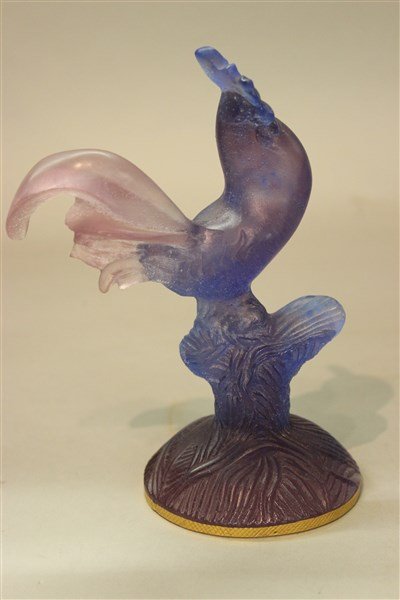 Daum France Pate de Verre Glass Rooster: Daum, France Pate de Verre glass rooster.Dimensions: 6 1/2" X 3" Signed at base.
