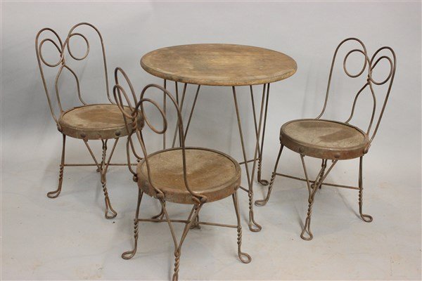 Antique Child's Miniature Size Ice Cream Parlor Set (1 of 3)